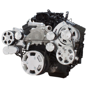 CVF Chevy LT1 Gen II Serpentine System with AC, Power Steering & Alternator - Polished (All Inclusive)