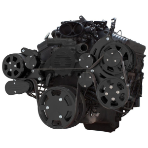 CVF Chevy LT1 Gen II Serpentine System with AC, Power Steering & Alternator - Black (All Inclusive)