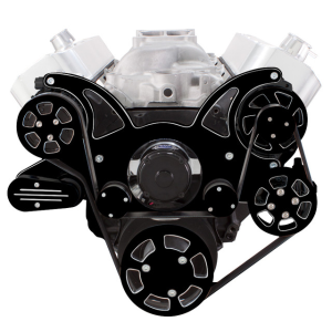 CVF Chevy BBC Gen VI Serpentine System with Power Steering & Alternator with Electric Water Pump - Black Diamond (All Inclusive)