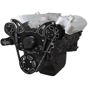 CVF Chevy BBC Gen VI Serpentine System with Alternator Only with Electric Water Pump - Black Diamond (All Inclusive)