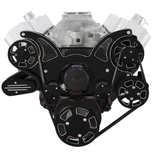 CVF Racing - CVF Chevy BBC Gen VI Serpentine System with Power Steering & Alternator with Electric Water Pump - Black Diamond (All Inclusive) - Image 2