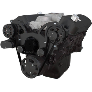 CVF Chevy BBC Gen VI Serpentine System with AC & Alternator with Electric Water Pump - Black (All Inclusive)