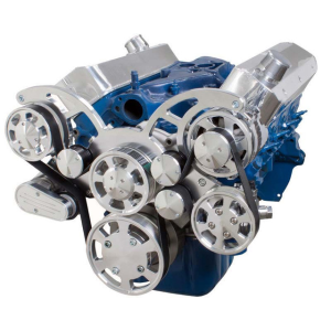 CVF Ford SBF 289, 302 & 351W Serpentine System with Power Steering & Alternator - Polished (All Inclusive)