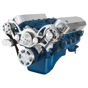 CVF Ford BBF 429 & 460 Serpentine System with Alternator Olny, High Flow Water Pump - Polished (All Inclusive)