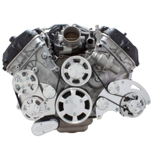 CVF Racing - CVF Ford Coyote 5.0L Serpentine System with Alternator & Power Steering, High Flow Water Pump - Polished (All Inclusive) - Image 2