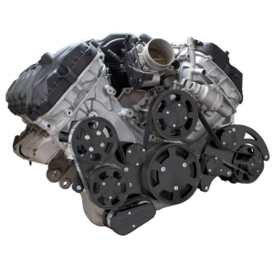 CVF Racing - CVF Ford Coyote 5.0L Serpentine System with Alternator & Power Steering, High Flow Water Pump - Black (All Inclusive) - Image 3