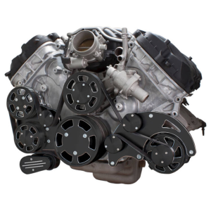 CVF Ford Coyote 5.0L Serpentine System with Alternator & Power Steering, High Flow Water Pump - Black Diamond (All Inclusive)
