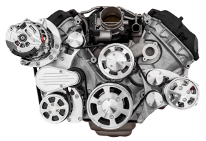 CVF Racing - CVF Ford Coyote 5.0L Compact Serpentine System with AC, Power Steering & Alternator, High Flow Water Pump - Polished (All Inclusive) - Image 2