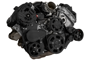 CVF Racing - CVF Ford Coyote 5.0L Compact Serpentine System with AC, Power Steering & Alternator, High Flow Water Pump - Black (All Inclusive) - Image 3