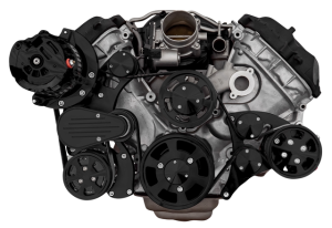 CVF Racing - CVF Ford Coyote 5.0L Compact Serpentine System with AC, Power Steering & Alternator, High Flow Water Pump - Black (All Inclusive) - Image 2