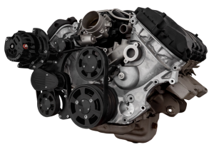 CVF Ford Coyote 5.0L Compact Serpentine System with ALT Only, High Flow Water Pump - Black (All Inclusive)