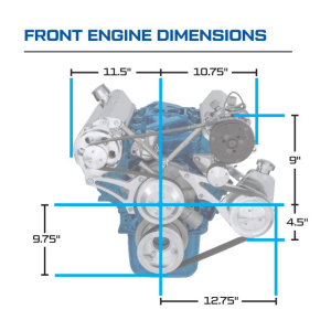 CVF Racing - CVF SBF 5.0L & 5.8L Serpentine Conversion System with Alternator, Power Steering & A/C Brackets, For High Flow Water Pump - Black - Image 2