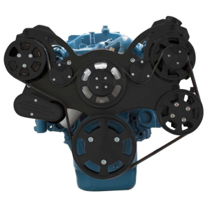 CVF Racing - CVF SBM Serpentine System with AC, Power Steering & Alternator For High Flow Water Pump - Black (All Inclusive) - Image 2