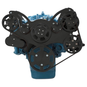 CVF Racing - CVF SBM Serpentine System with Power Steering & Alternator For High Flow Water Pump - Black (All Inclusive) - Image 2