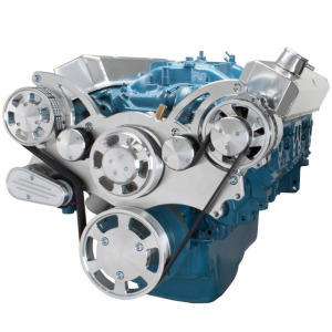 CVF SBM Serpentine System with Alternator Only For High Flow Water Pump - Polished (All Inclusive)