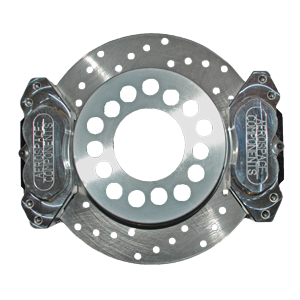 Aerospace Ford 8.8 Housing Ends 4 Piston Heavy Duty Dual Rear Drag Disc Brakes With Stock C-Clip Axles (5 Lug) Non-ABS - 1/2" Studs