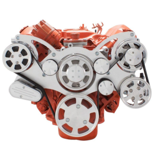 CVF Racing - CVF BBM Serpentine System with AC, Power Steering & Alternator For High Flow Water Pump - Polished (All Inclusive) - Image 2