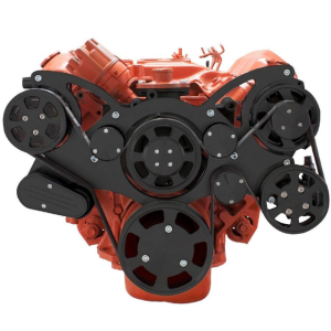 CVF Racing - CVF BBM Serpentine System with AC, Power Steering & Alternator For High Flow Water Pump - Black (All Inclusive) - Image 2