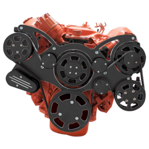 CVF Racing - CVF BBM Serpentine System with AC, Power Steering & Alternator For High Flow Water Pump - Black Diamond (All Inclusive) - Image 3