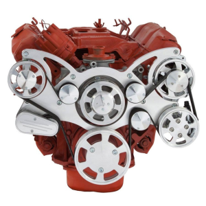 CVF Racing - CVF BBM Serpentine System with Power Steering & Alternator For High Flow Water Pump - Polished (All Inclusive) - Image 2