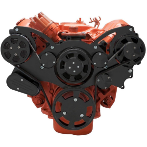 CVF Racing - CVF BBM Serpentine System with Air Conditioning & Alternator For High Flow Water Pump - Black (All Inclusive) - Image 2
