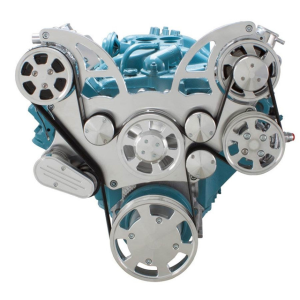 CVF Racing - CVF Pontiac 350-400, 428 & 455 V8 Serpentine System with Power Steering & AC Alternator For High Flow Water Pump - Polished (All Inclusive) - Image 2