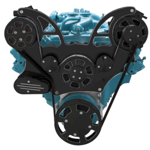 CVF Racing - CVF Pontiac 350-400, 428 & 455 V8 Serpentine System with AC & Alternator For High Flow Water Pump - Black Diamond (All Inclusive) - Image 2