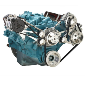 CVF Racing - CVF Pontiac 350-400, 428 & 455 V8 Serpentine Conversion System with Power Steering, AC & Alternator Brackets For High Flow Water Pump - Polished - Image 3