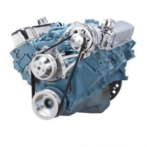 CVF Pontiac 350-400, 428 & 455 V8 Serpentine Conversion System with Alternator Bracket For High Flow Water Pump - Polished