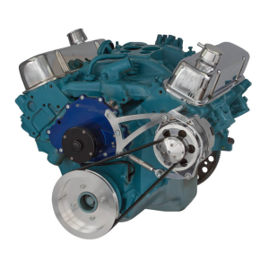 CVF Pontiac 350-400, 428 & 455 V8 V-Belt System with Alternator Brackets For Electric Water Pump - Polished
