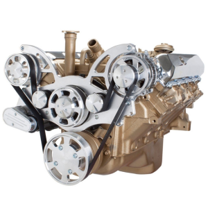 CVF Oldsmobile 350-455 Serpentine System with Alternator For High Flow Water Pump - Polished (All Inclusive)