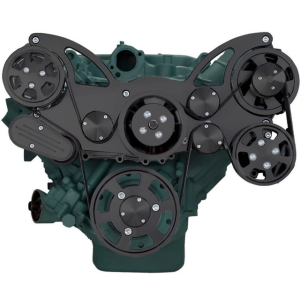 CVF Racing - CVF Buick Big Block 455 Serpentine System with Powersteering, AC & Alternator For High Flow Water Pump - Black (All Inclusive) - Image 2