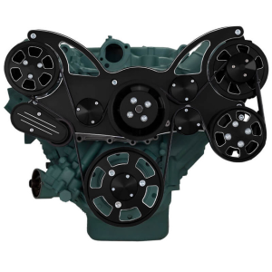 CVF Racing - CVF Buick Big Block 455 Serpentine System with Powersteering, AC & Alternator For High Flow Water Pump - Black Diamond (All Inclusive) - Image 2