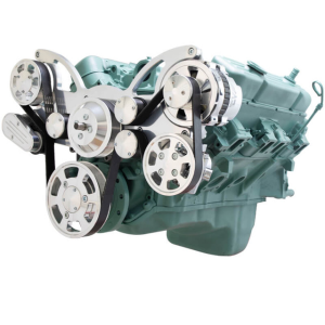 CVF Buick Big Block 455 Serpentine System with Powersteering & Alternator For High Flow Water Pump - Polished (All Inclusive)