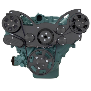 CVF Racing - CVF Buick Big Block 455 Serpentine System with AC & Alternator For High Flow Water Pump - Black (All Inclusive) - Image 2