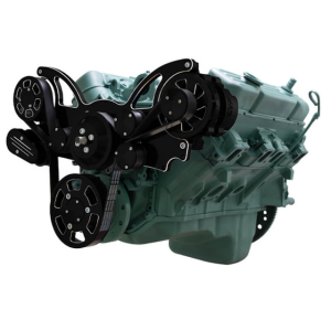 CVF Buick Big Block 455 Serpentine System with Alternator For High Flow Water Pump - Black Diamond (All Inclusive)