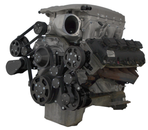 CVF Racing - CVF Wraptor Gen III Hemi Engine Whipple 3.0L Serpentine Bracket System with Power Steering , and Alternator - Black (All Inclusive) - Image 1