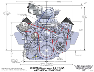 Wegner Automotive - Wegner 10 Rib Serpentine Drive System For LS3 Truck/Camaro Using Magnuson TVS1900/TVS2300 Hot Rod Kit - Alternator, PS & WP - Image 4