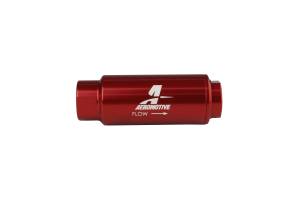Aeromotive Filter In-Line 40-Micron Fabric Element 3/8 ? NPT Port Bright-Dip Red SS Series 1-1/4" OD