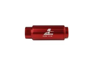 Aeromotive - Aeromotive Filter In-Line 100-Micron Stainless Mesh Element 3/8" NPT Port Bright-Dip Red SS Series 1-1/4" OD - Image 1