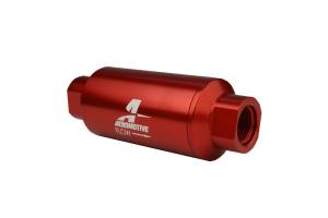 Aeromotive - Aeromotive Filter In-Line 40-m Stainless Mesh Element ORB-10 Port Bright-Dip Red 2" OD - Image 2