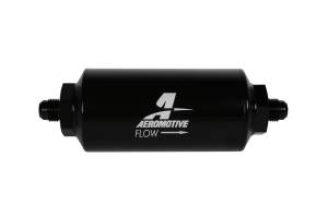 Aeromotive Filter In-Line 10-Micron Fabric Element AN-06 Male Bright-Dip Black 2" OD