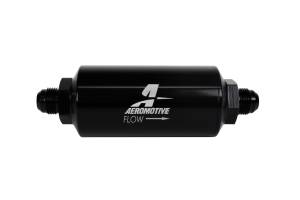 Aeromotive Filter In-Line 10-Micron Fabric Element AN-08 Male Bright-Dip Black 2" OD