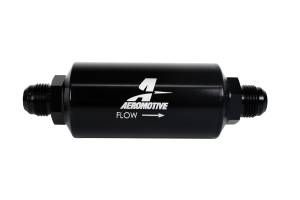 Aeromotive Filter In-Line 10-m Microglass Element AN-10 Male Bright-Dip Black 2" OD
