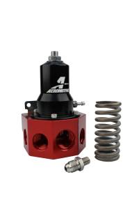 Aeromotive Extreme Flow EFI Regulator For Belt/Hex Driven Fuel Pumps - Black Anodized W/ Red Base 