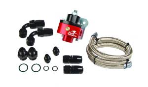 Aeromotive Single Carburetor Regulator (P/N 13201) Kit; includes regulator hose hose ends and fittings - 17120
