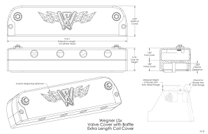 Wegner Automotive - Wegner LS Billet Aluminum Long Valve Covers W/ Coil Cover - Black - Image 2