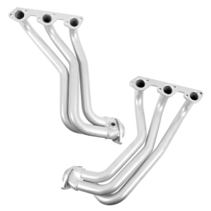 BBK Performance - Jeep Wrangler 3.8L 2007-2011 BBK Performance Polished Silver Ceramic Long Tube Headers W/ High Flow Catted Y Pipe 1-5/8" - Image 2
