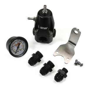 DWR1000 Adjustable Fuel Pressure Regulator W/ Pressure Gauge, Mounting Bracket & -8 AN Feed, -8 AN Return Fittings