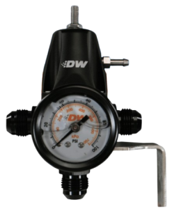 DeatschWerks - DWR1000C Adjustable Fuel Pressure Regulator W/ Pressure Gauge, Mounting Bracket & -8 AN Feed, -6 AN Return Fittings - Image 2